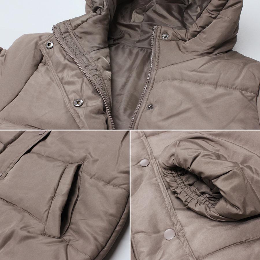 エコダウンジャケット フェイクダウン 中綿 ショート丈 レディース ファッション 秋 冬 30代 40代 シンプル プチプラ フード付き Anlulu 通販 Yahoo ショッピング