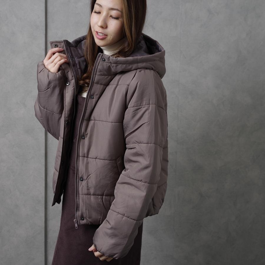 エコダウンジャケット フェイクダウン 中綿 ショート丈 レディース ファッション 秋 冬 30代 40代 シンプル プチプラ フード付き Anlulu 通販 Yahoo ショッピング