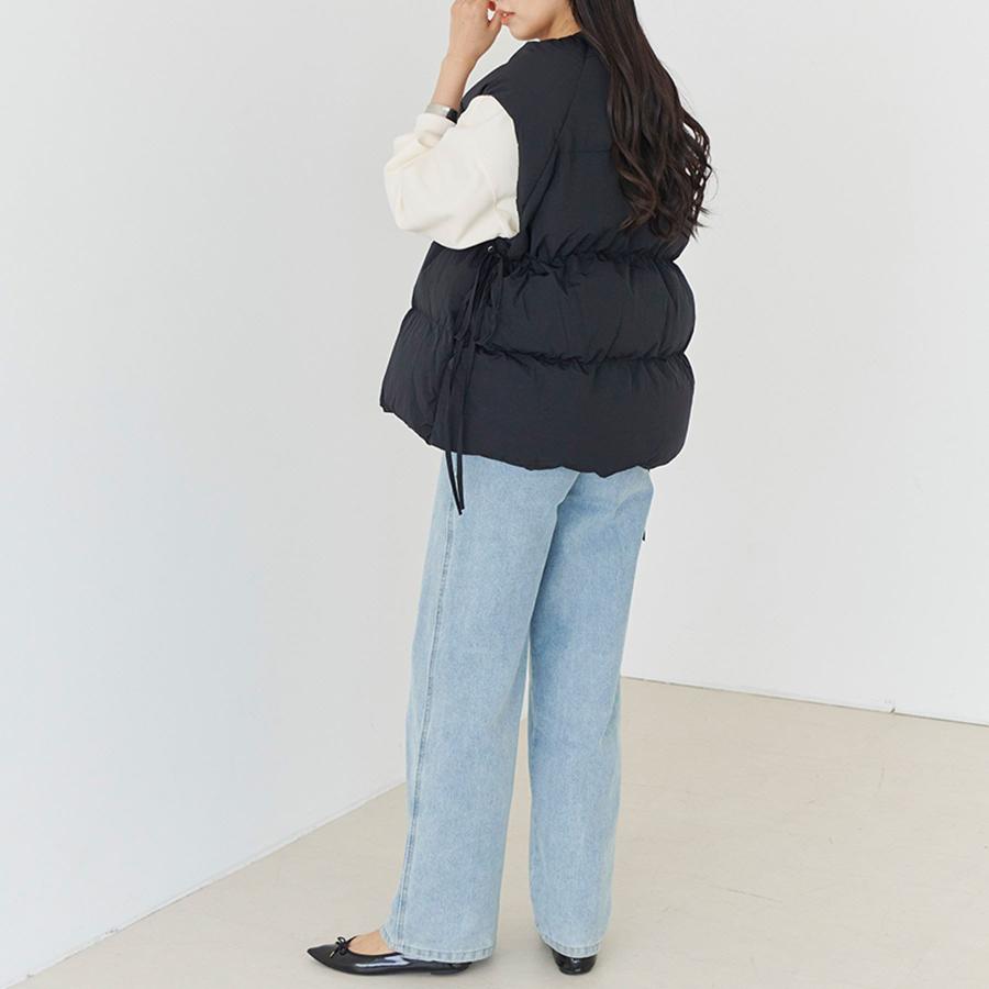 perverze リボン　ダウンベスト　ダウンジャケット SUBU ダウンベスト レディース 秋 冬 サイドリボン ダウンライク : anlulu