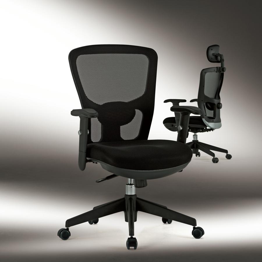 TOKIO オフィスチェア FCM-5A 肘付き ヘッドレスト付 メッシュチェア