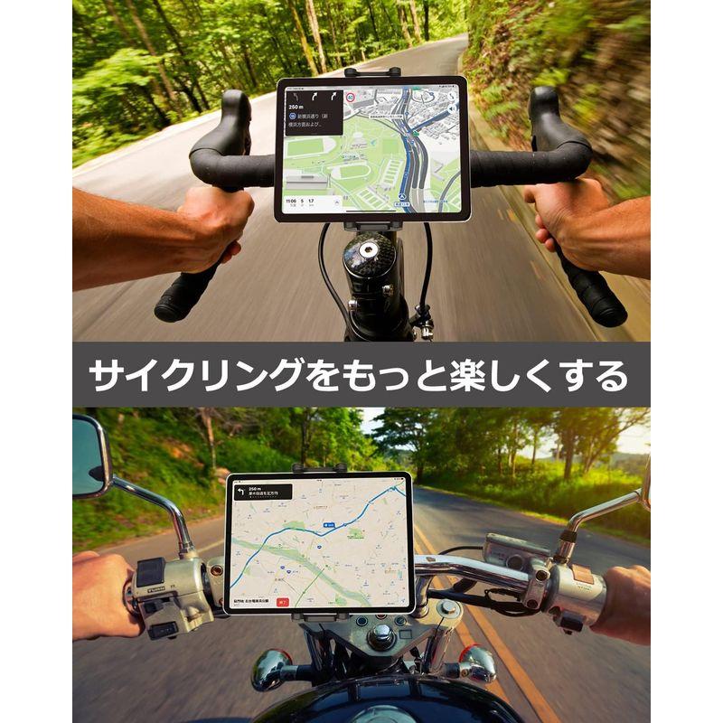 woleyi 自転車 タブレットホルダー バイク タブレット スタンド フィットネスバイク取付 iPadホルダー ロードバイク iPadスタ｜relawer｜06