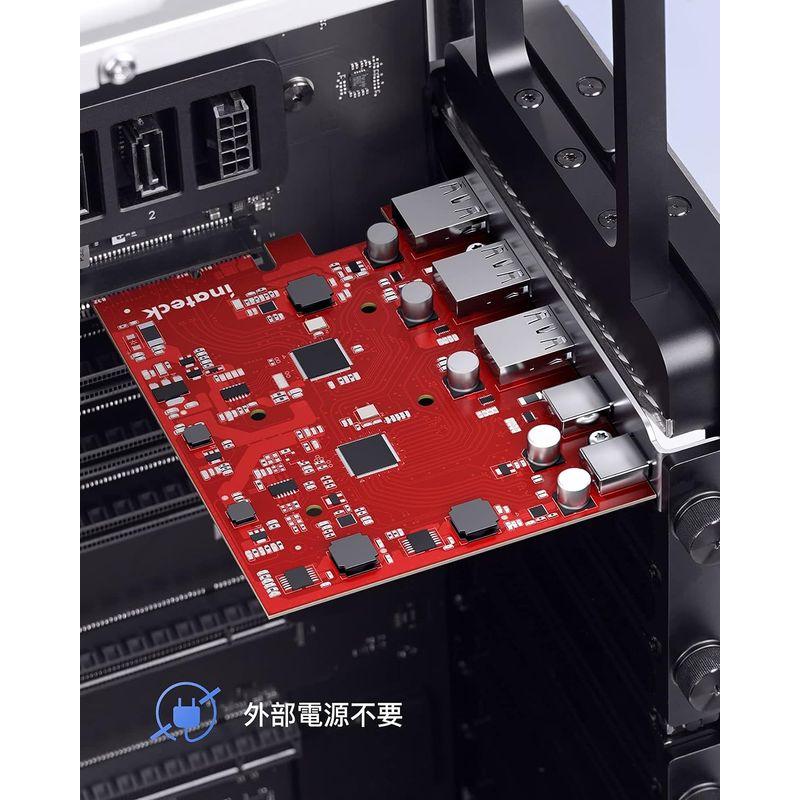 Inateck PCIe USB 3.2 Gen 2カード、帯域幅20 Gbps、3つのUSB Type-Aポートと2つのUSB Type-｜relawer｜02