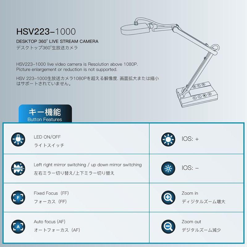 MiraBox HD USB 1000万書画 ドキュメントカメラ 先生用 インターネットの遠隔授業 360°全方位調整 LEDライトを搭載｜relawer｜08