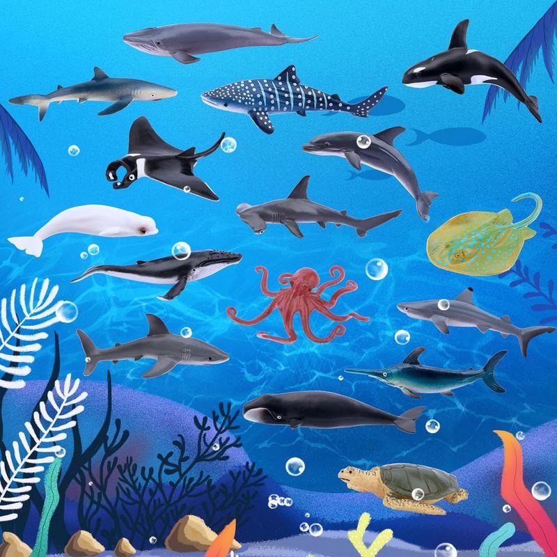 TOYMANY 24PCS海洋生物フィギュア 海の生き物フィギュアセット ミニ動物フィギュア ミニ海洋動物モデル リアルな動物模型 海洋おも｜relawer｜09