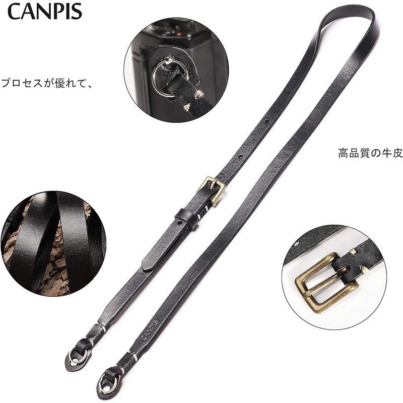 CANPIS ネックストラップ?カメラ用ストラップ?本革?調整可能?手作り?コンパクト?一眼レフ＆ミラーレス一眼用?CP006-ブラック｜relawer｜07