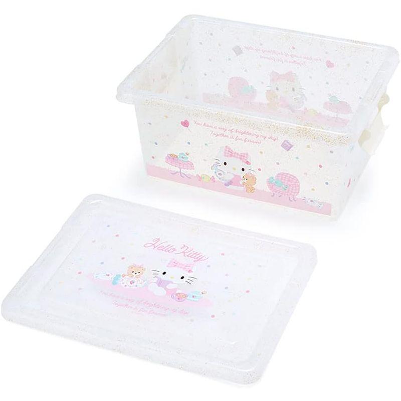 サンリオ フタ付き収納ケースＭ ハローキティ キティちゃん hello kitty クリア収納インテリア キャラクター 32×23×15cm｜relawer｜02