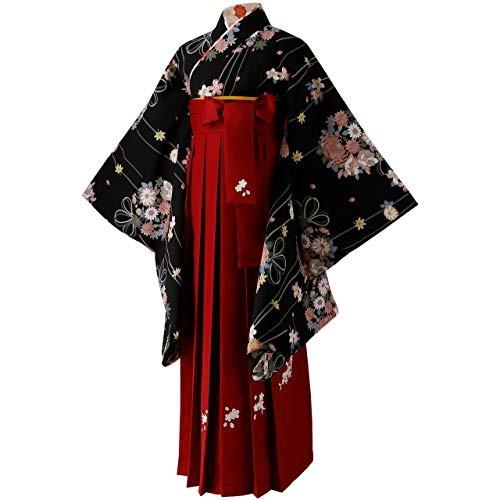 B07yflhwnw S 0501 Catherine Cottage 卒業式 卒園式 着付け 簡単 刺繍入り袴 着物 和装セット 女の子 子供服 Hakast18 1cm 黒着物 通販 Yahoo ショッピング