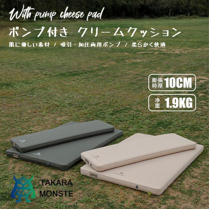 電動ポンプ内蔵 厚手10cm インフレーターベッド 高R値 高反発 エアー