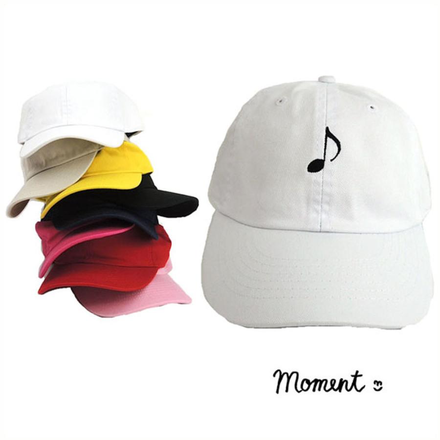 都内で ローキャップ 音符emb MOMENT(モーメント) オリジナル刺繍 お揃い  　　メンズ (56-60cm) 帽子、キャップ