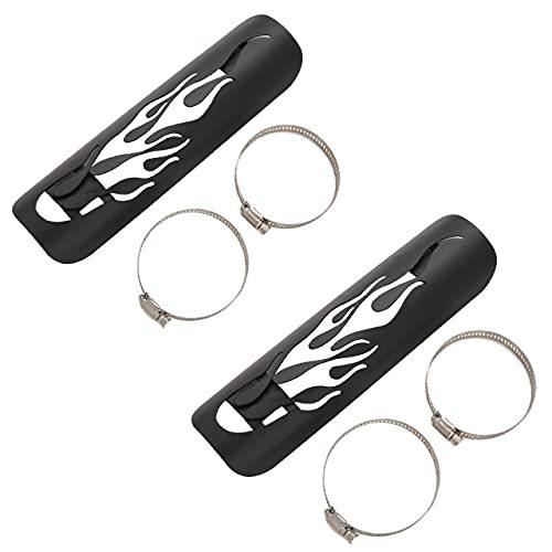 ヒロワールドトレード バイク ヒートガード ヒートシールド プロテクター マフラーガード アメリカン ファイヤーパターン ブラック2個 Efkhoqbyjo バイク Sprintmart Com