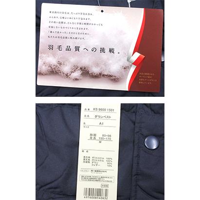 西川の洗える羽毛ベスト 西川 羽毛ベスト 洗える ネイビー 婦人Mサイズ ベスト ダウン