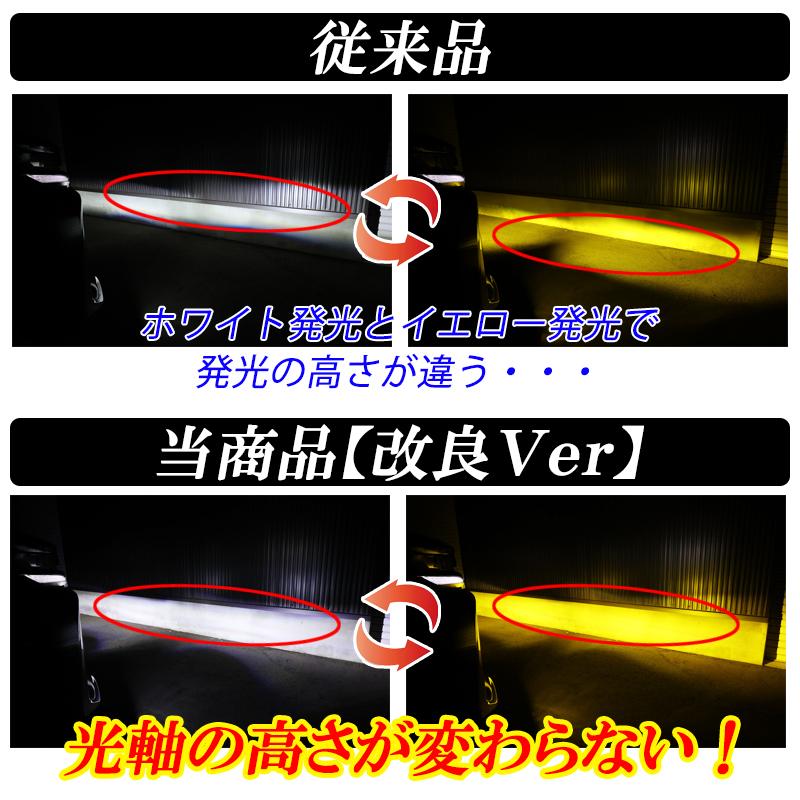 LEDフォグランプ 2色切り替え L1B 爆光 メモリー機能 イエロー ライム