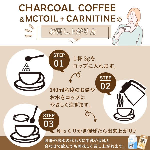 大特価！チャコールコーヒー+MCTオイル＆カルニチン(約1カ月分) 竹炭 チャコールクレンズ ケトン 燃焼 ダイエット カフェインレス ダイエットコーヒー｜relieflife｜22