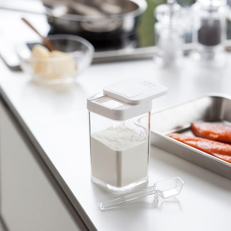 山崎実業 小麦粉＆スパイスボトル アクア ホワイト 03231AQUA キッチン