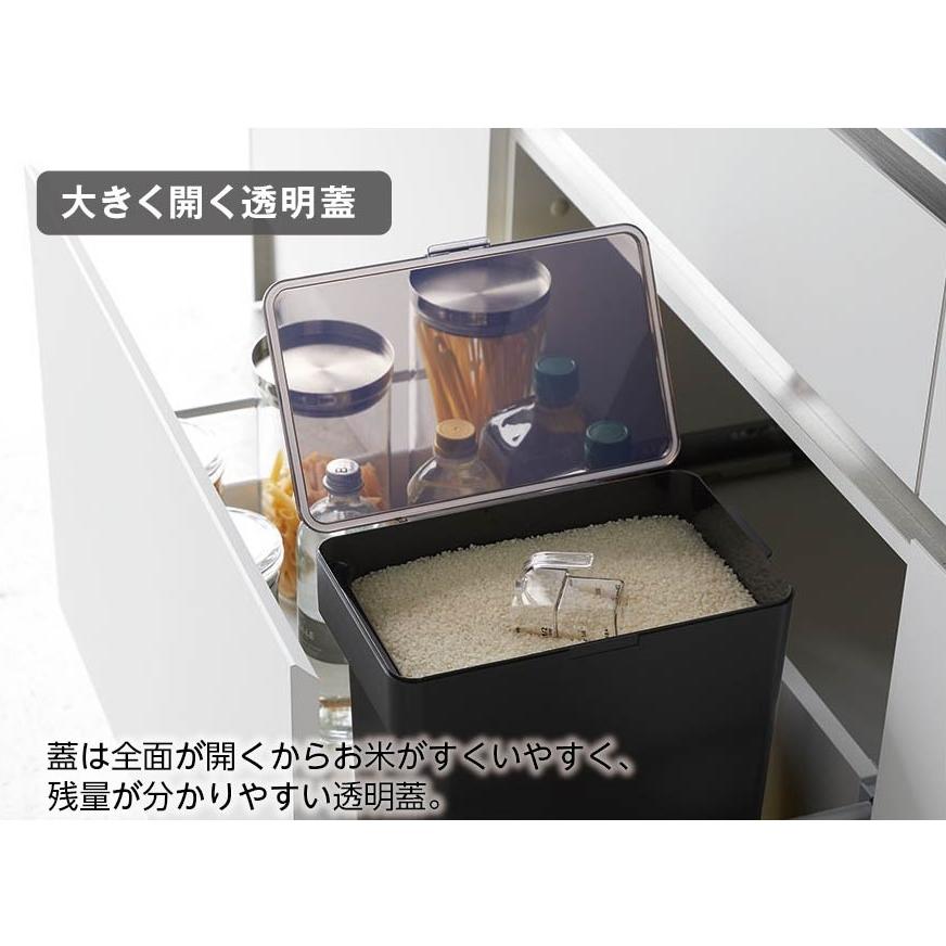 tower タワー 山崎実業 密閉米びつ 10Kg 計量カップ付き ホワイト5423
