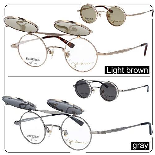 John Lennon(ジョン レノン) 跳ね上げ式 サングラス JL−1042 パソコン用メガネ 日本製 フレームカラー/ゴールド、レンズカラー/ライトブラウン 