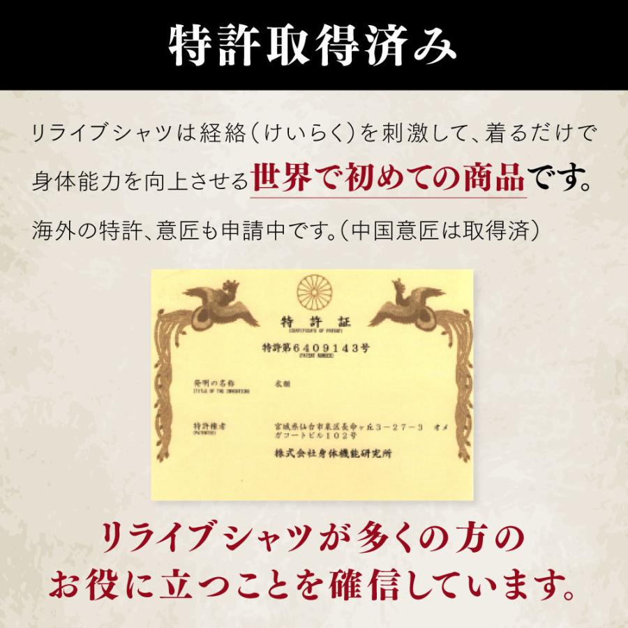 リライブシャツ 特許取得 リカバリーウェア トレーニングウェア リライブシャツ 特許取得 リカバリーウェア トレーニングウェア