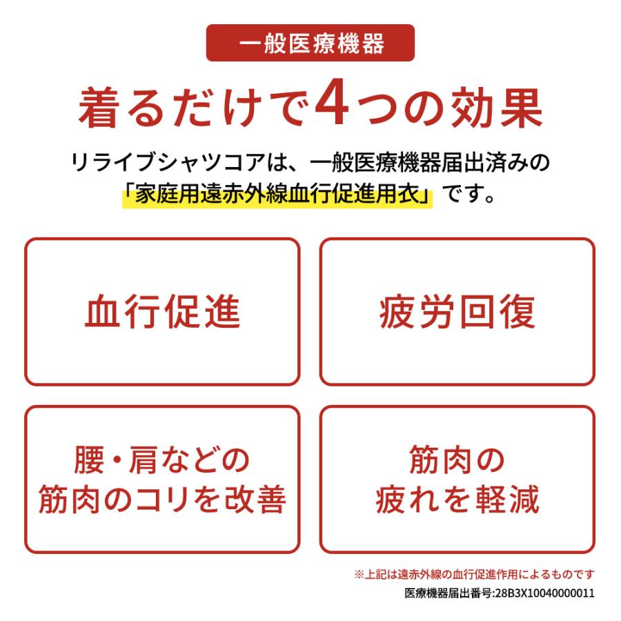 【公式】リライブシャツコア 丸首 リカバリーウェア メンズ レディース ユニセックス 男女兼用 特許取得 介護士 介護服 作業服 機能性シャツ リカバリーウエアの画像