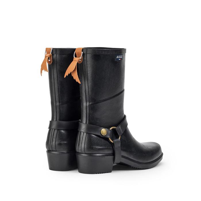 新品♡AIGLE ブラック レインブーツ 38　MISS　JULIE2 Aigle - Heeled Made in France rain boots Noir - Miss