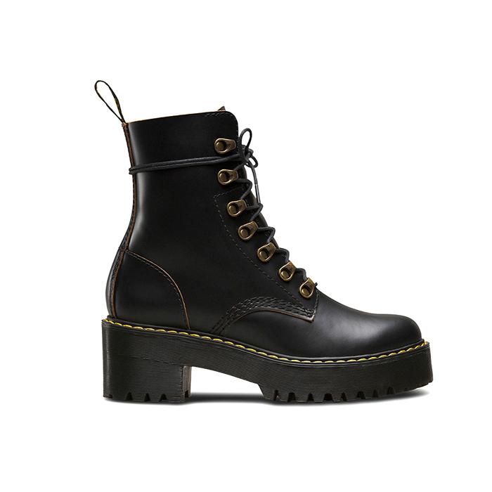 ドクターマーチン ヒールレースアップブーツ LEONA UK6 24cm Amazon.com | Dr. Martens Women's Leona Leather Heeled Boot