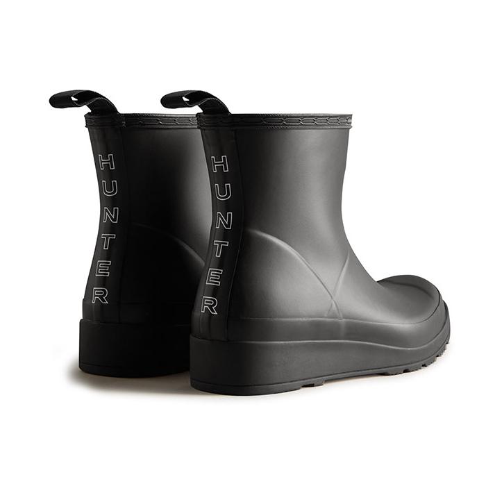 HUNTER ブラック 長靴 バックストラップ付き HUNTER（ハンター） レディース プレイ ショート バックストラップ