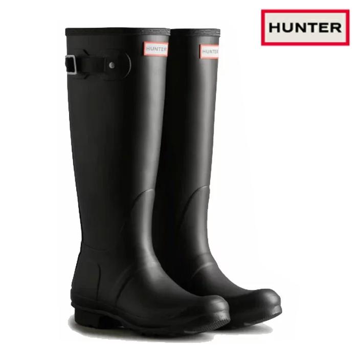 HUNTER ブラック 長靴 バックストラップ　新品未使用　24cm HUNTER（ハンター） レディース バックストラップ トール レインブーツ