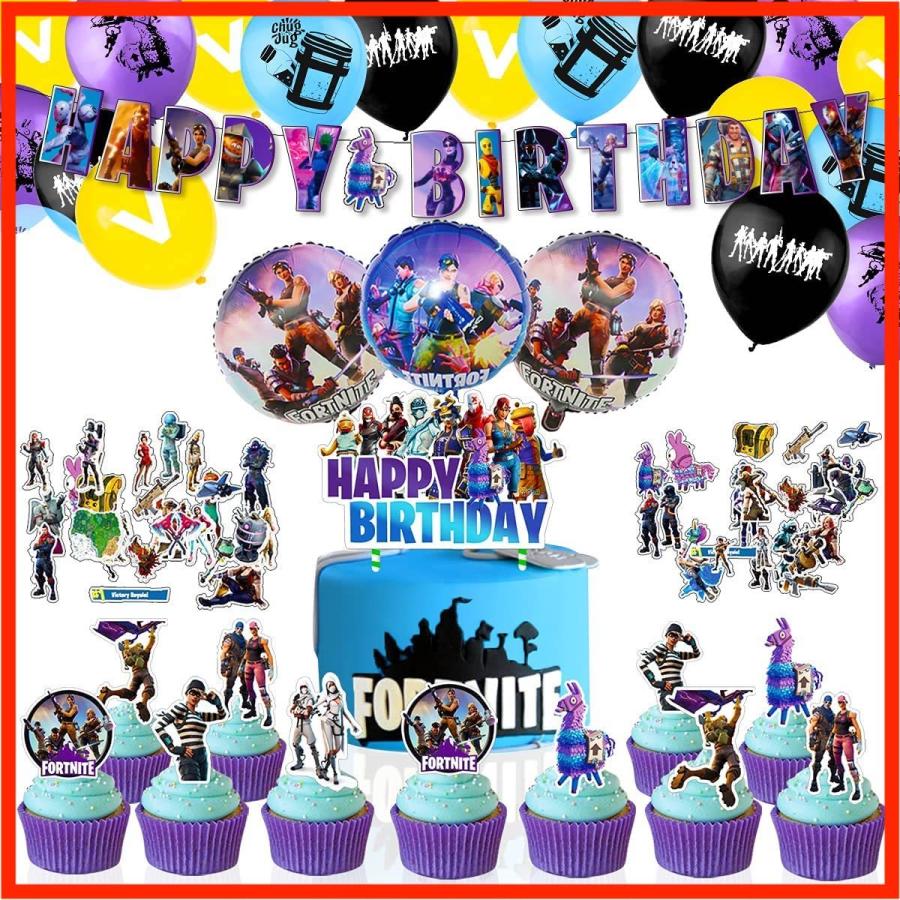 450円 人気デザイナー 即納 Fortnite ビデオゲーム 誕生日 風船 Happy Birthday バナー バースデー 飾り バルーン パーティー デコレーション 飾り付け