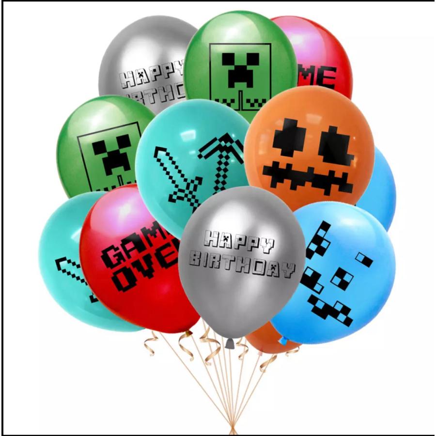 即納 マインクラフト Minecraft マイクラ 誕生日 ハッピーバースデー 風船 セット バルーン パーティー 壁 買い取り 飾り 装飾 ガーランド