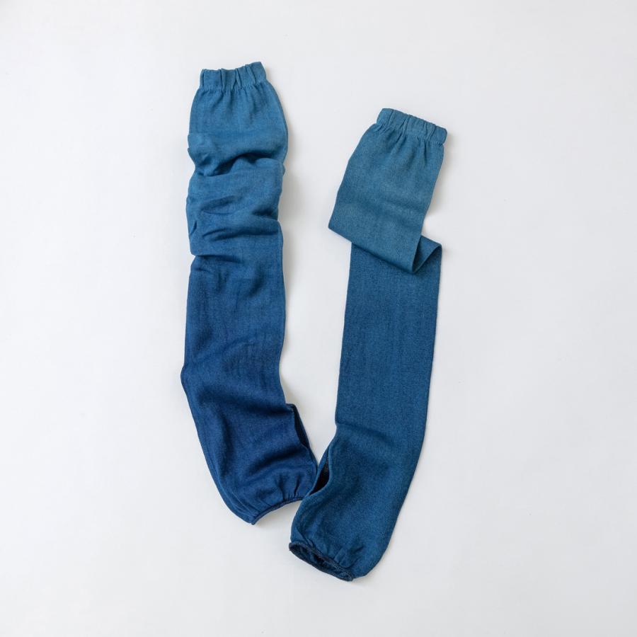天然藍染アームカバー/ aiamu 奈良 靴下 日本製 創喜 ソウキ メンズ レディース ギフト プレゼント 藍染 吉野 和紙 綿 環境にやさしい 本藍 手染め |  | 03