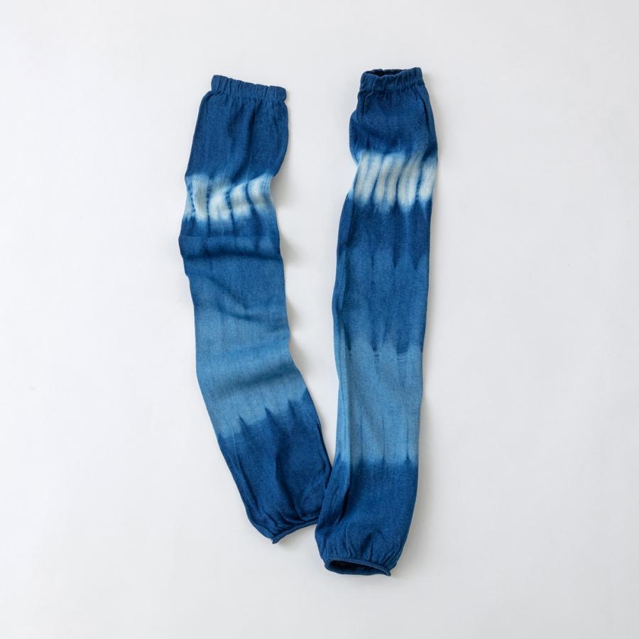 天然藍染アームカバー/ aiamu 奈良 靴下 日本製 創喜 ソウキ メンズ レディース ギフト プレゼント 藍染 吉野 和紙 綿 環境にやさしい 本藍 手染め |  | 04