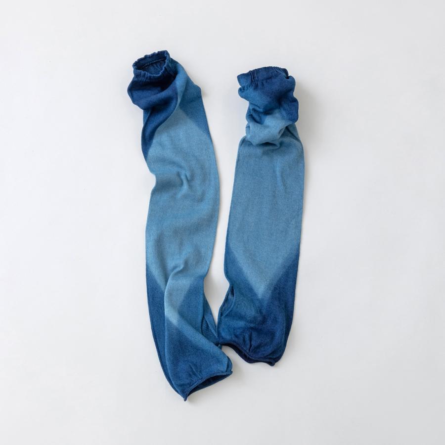 天然藍染アームカバー/ aiamu 奈良 靴下 日本製 創喜 ソウキ メンズ レディース ギフト プレゼント 藍染 吉野 和紙 綿 環境にやさしい 本藍 手染め |  | 05