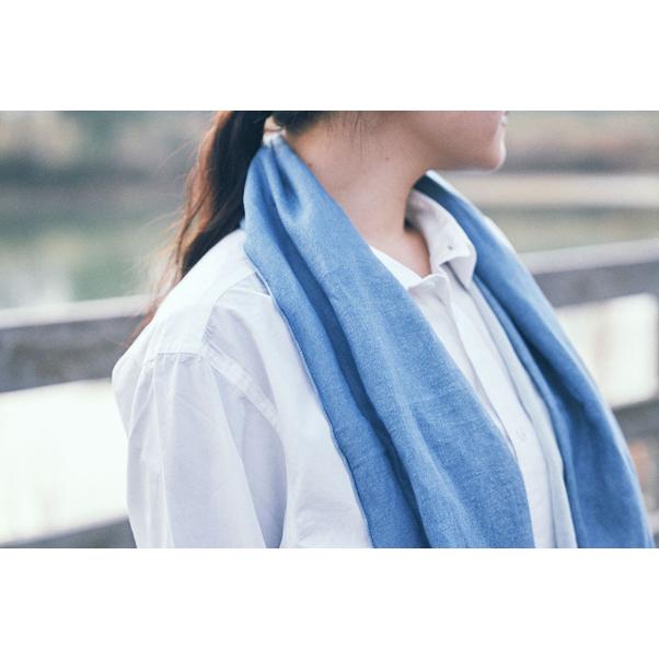 天然藍染スカーフ / aiamu 奈良 靴下 日本製 創喜 ソウキ メンズ レディース ギフト プレゼント 藍染 吉野 和紙 綿 天然藍 手染 |  | 08