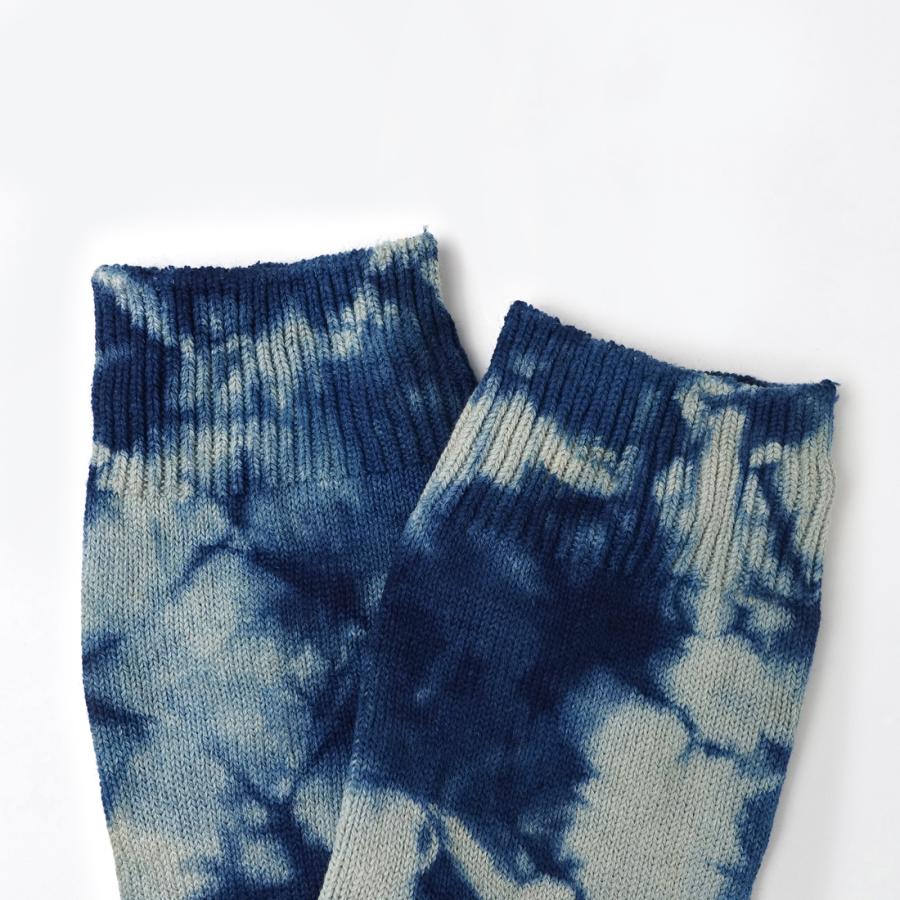 天然藍染ソックス-しぼり- / aiamu 奈良 靴下 日本製 創喜 ソウキ メンズ レディース ユニセックス ギフト プレゼント 吉野葛 本藍 手染 くつした 贅沢 お祝い |  | 02