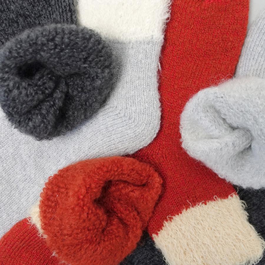 奈良 靴下 日本製 創喜 インサイドモヘア ルームソックス リブクルー メンズ レディース ギフト プレゼント あったか靴下 もこもこ モヘア ウール パイル編み |  | 09