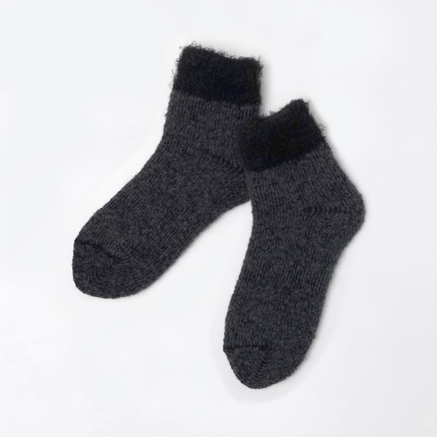 奈良 靴下 日本製 創喜 インサイドモヘア ルームソックス リブクルー メンズ レディース ギフト プレゼント あったか靴下 もこもこ モヘア ウール パイル編み |  | 05