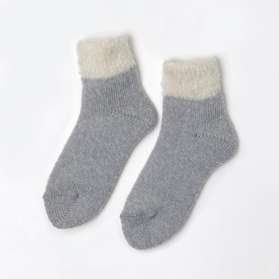 奈良 靴下 日本製 創喜 インサイドモヘア ルームソックス リブクルー メンズ レディース ギフト プレゼント あったか靴下 もこもこ モヘア ウール パイル編み |  | 04