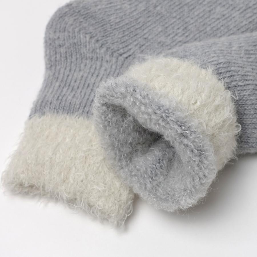 奈良 靴下 日本製 創喜 インサイドモヘア ルームソックス リブクルー メンズ レディース ギフト プレゼント あったか靴下 もこもこ モヘア ウール パイル編み |  | 06