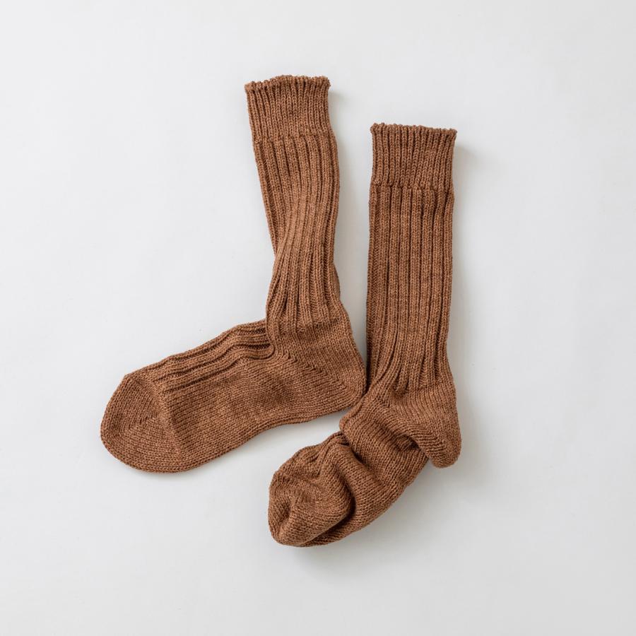 奈良 靴下 日本製 創喜 リサイクルコットン リブハイクルー スペックダイカラーメンズ レディース ギフト 綿 ローゲージ ヴィンテージ カジュアル 丈夫 |  | 09