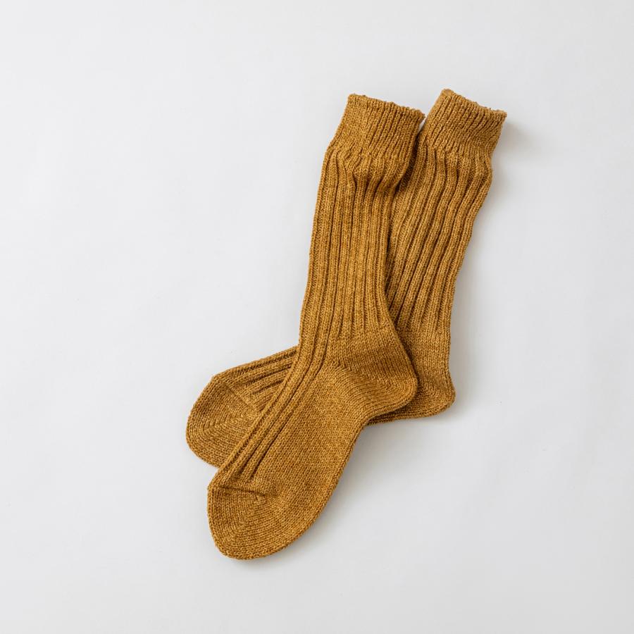 奈良 靴下 日本製 創喜 リサイクルコットン リブハイクルー スペックダイカラーメンズ レディース ギフト 綿 ローゲージ ヴィンテージ カジュアル 丈夫 |  | 10