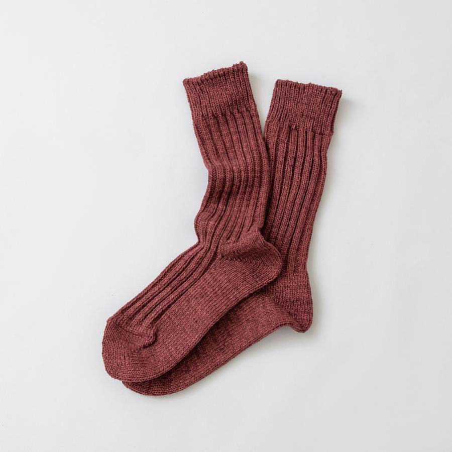 奈良 靴下 日本製 創喜 リサイクルコットン リブハイクルー スペックダイカラーメンズ レディース ギフト 綿 ローゲージ ヴィンテージ カジュアル 丈夫 |  | 11