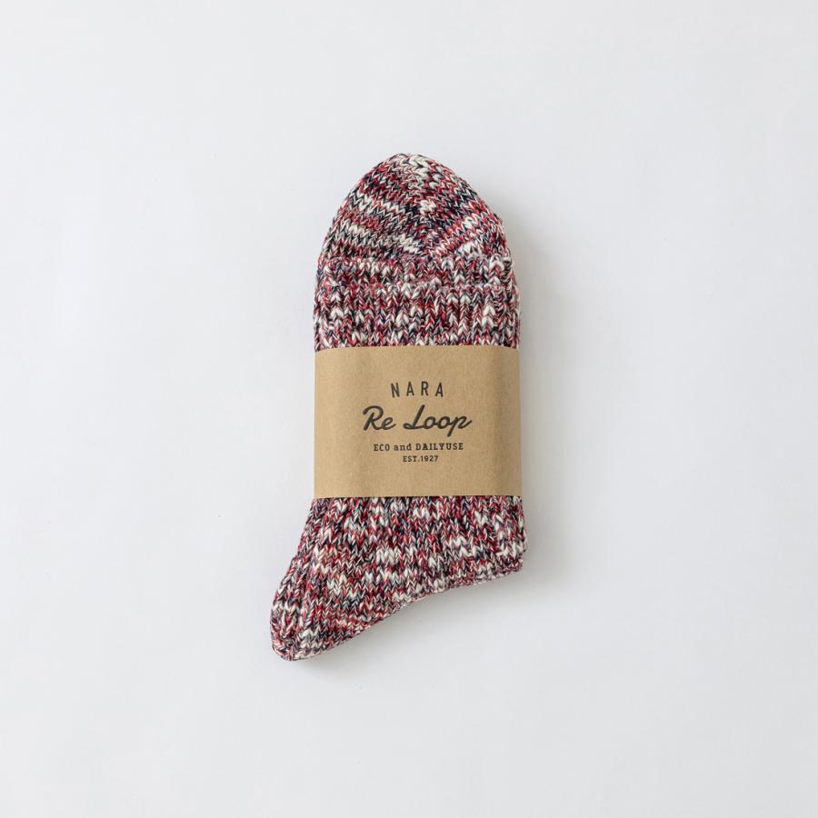 奈良 靴下 リサイクルコットン スラブミックス ミックスカラー 日本製