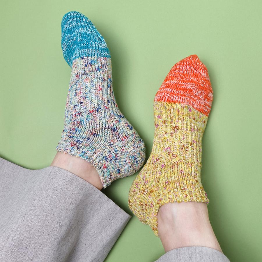 奈良 靴下 日本製 創喜 和紙MIX アンクレット バイカラー メンズ レディース ギフト プレゼント 吉野葛 綿 アンクル ポップ カラフル かわいい |  | 06