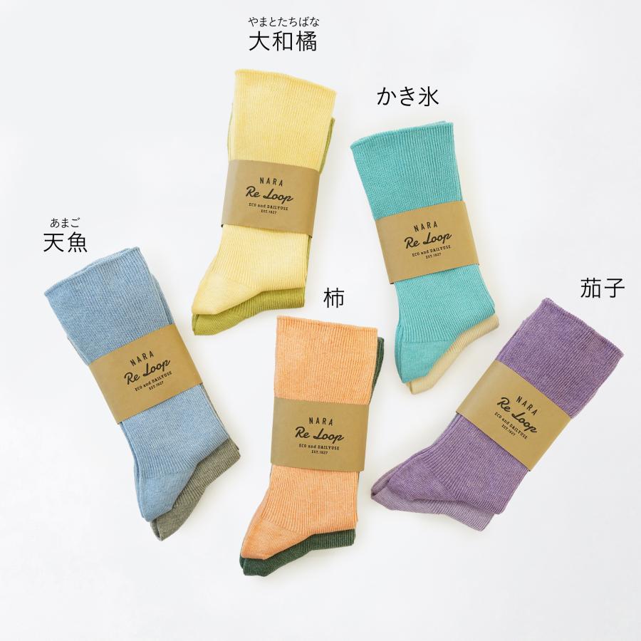 奈良 靴下 日本製 創喜 RE LOOP ゴム無しリブクルーソックス2Pセット ソウキ メンズ レディース ギフト プレゼント 綿 やさしい |  | 20