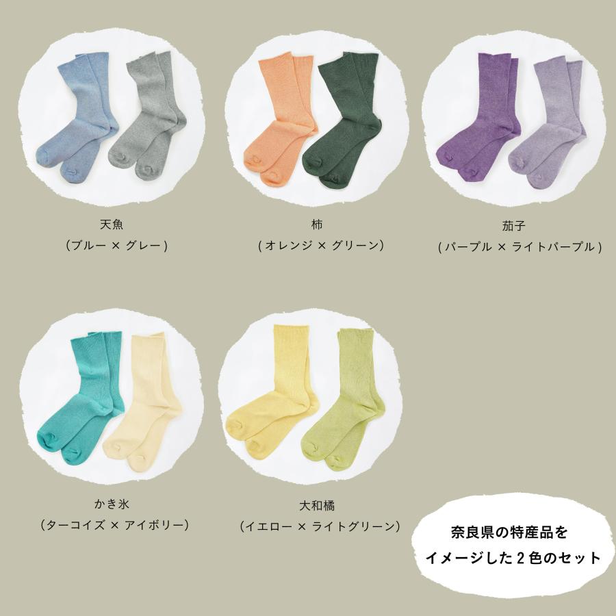 奈良 靴下 日本製 創喜 RE LOOP ゴム無しリブクルーソックス2Pセット ソウキ メンズ レディース ギフト プレゼント 綿 やさしい |  | 02