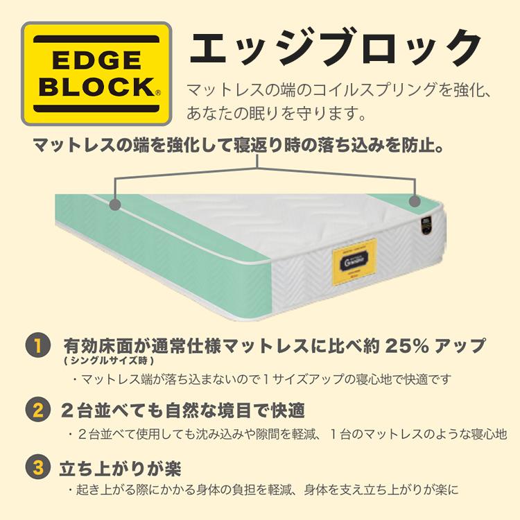 マットレス セミシングル 選べる2色 800×1950×250mm かため エッジ