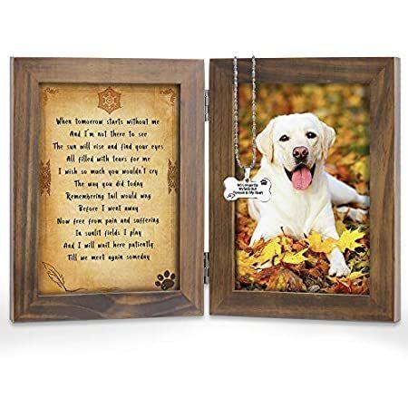 アメリカ直輸入品KCRasan Pet Memorial Picture Frame - Solid Wood Dog Picture Frame and Dog M送料込み！ 猫雑貨