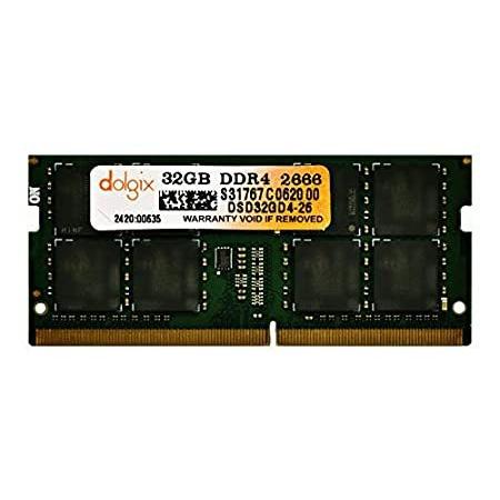 アメリカ直輸入品DOLGIX 32GB DDR4 2666MHz PC4-21300 1.2V 2Rx8 260ピン SODIMM ノートパソコン RAM メモリモジ送料込み！ 周辺機器、記憶装置