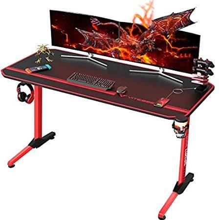 【ポイント10倍】 Desk, Computer inch 55 Desk Gaming アメリカ直輸入品LEMBERI Red w送料込み！ Table Game Professional PC マウスパッド
