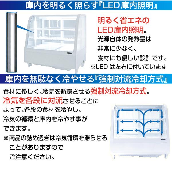 レマコム 卓上型 対面冷蔵ショーケース 100L RCS-T68S2RW - 業務用冷蔵庫 ノンフロン 自然冷媒｜惣菜 フルーツサンド プリン 他｜惣菜店 ホテル レストラン 他｜remacom｜05