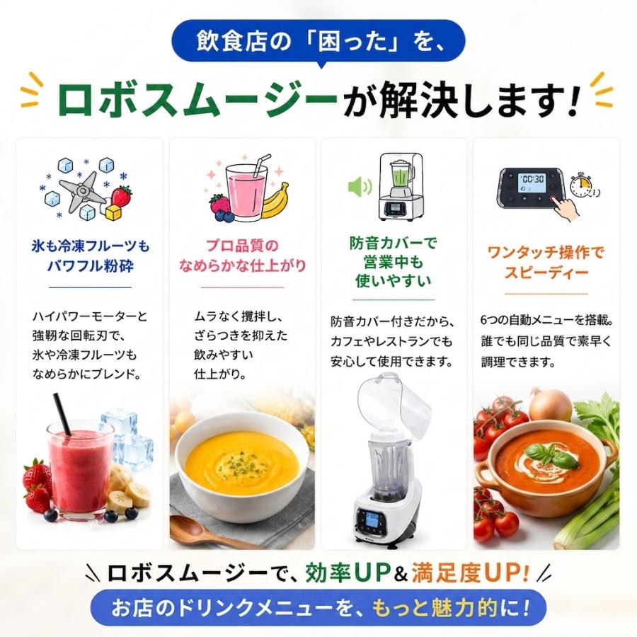 レマコム スムージーブレンダー 2L ロボスムージー RSB-2000 静音 防音